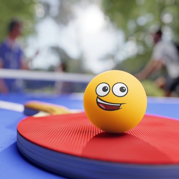 Smiley Boy Custom Ping Pong Balls x6 pcs - Great for Party Games, Kids, Learners and Fun Having Players!