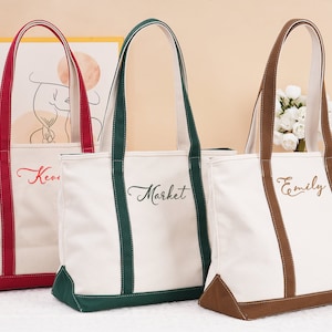 Custom Tote Bag -Tote Bag - Custom Text Tote - Gift for Her - Bachelorette Gift - School Bag - Embroidery -Personalized Gift