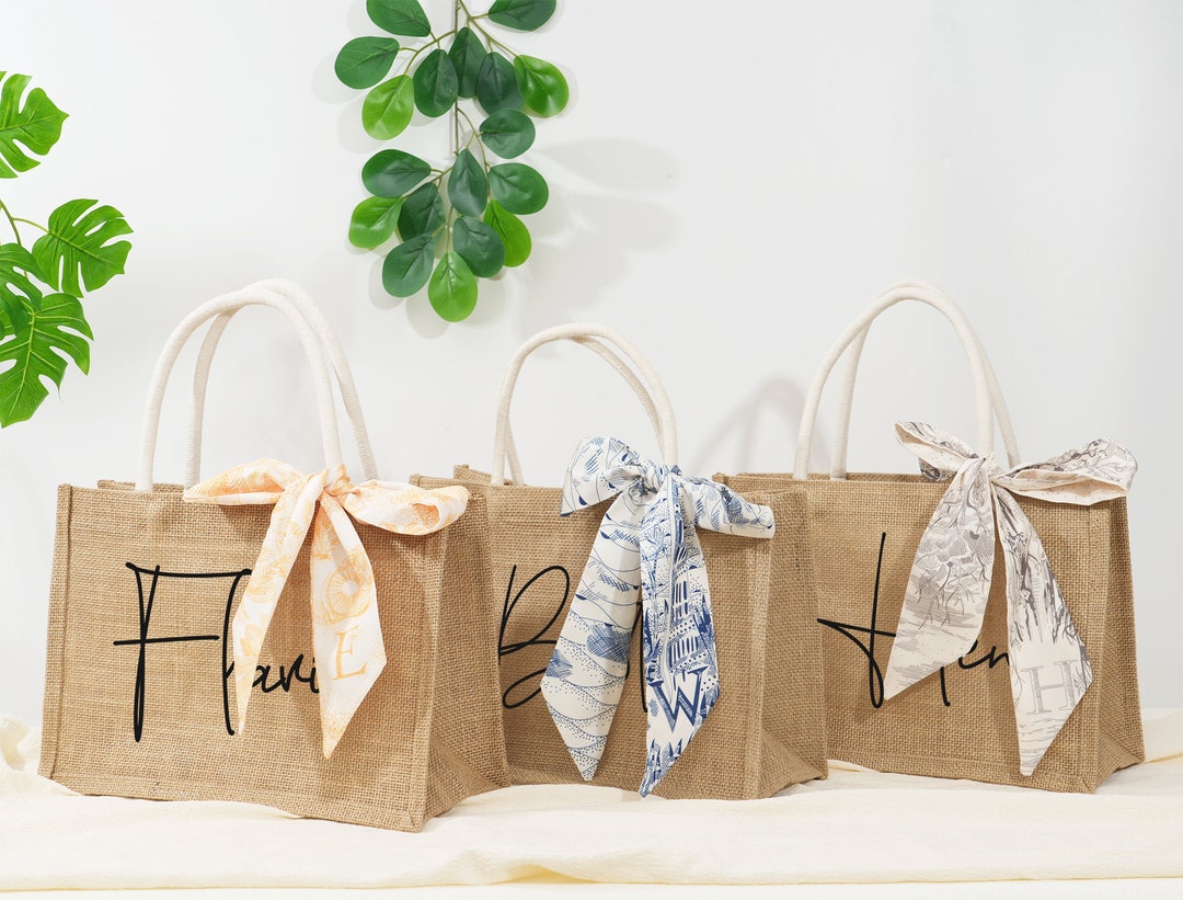 Bridesmaid Gift Bag,personalized Bridesmaid Proposal Bags,burlap and ...