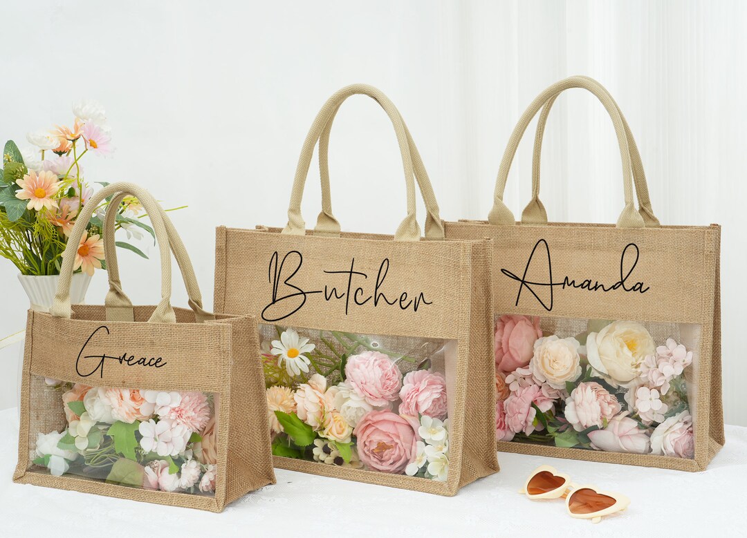 Personalized Burlap Gift Bags,custom Burlap Bag,tote Gift Bags,beach ...