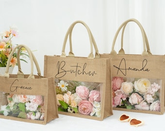 Personalized Burlap Gift Bags,Custom Burlap Bag,Tote Gift Bags,Beach Bag Bachelorette,Bridesmaid Proposal Gift,Custom Jute Tote Bags