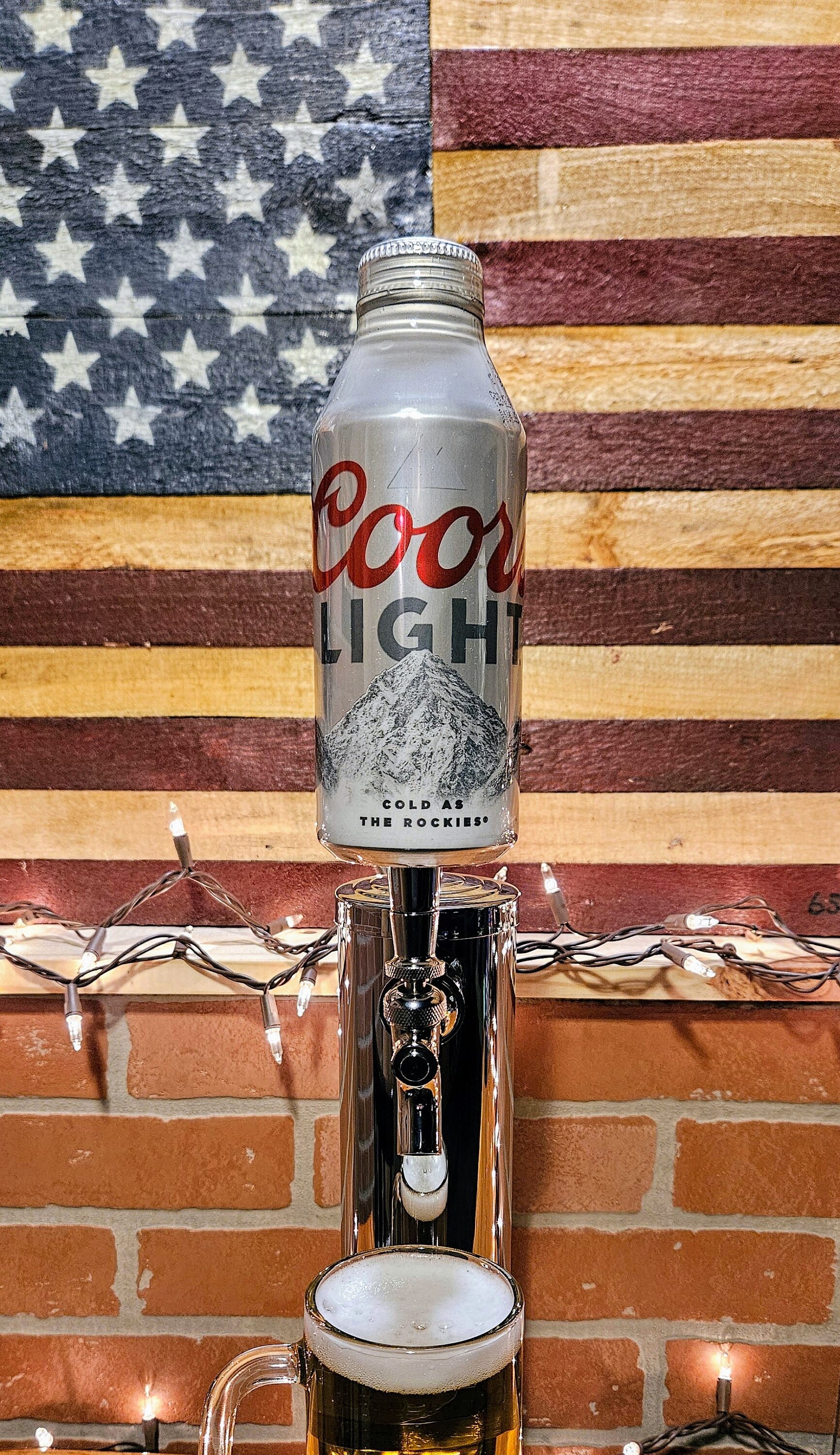 Coors Light Aluminum Beer Bottle Tap Handle. Hardened Epoxy Coated