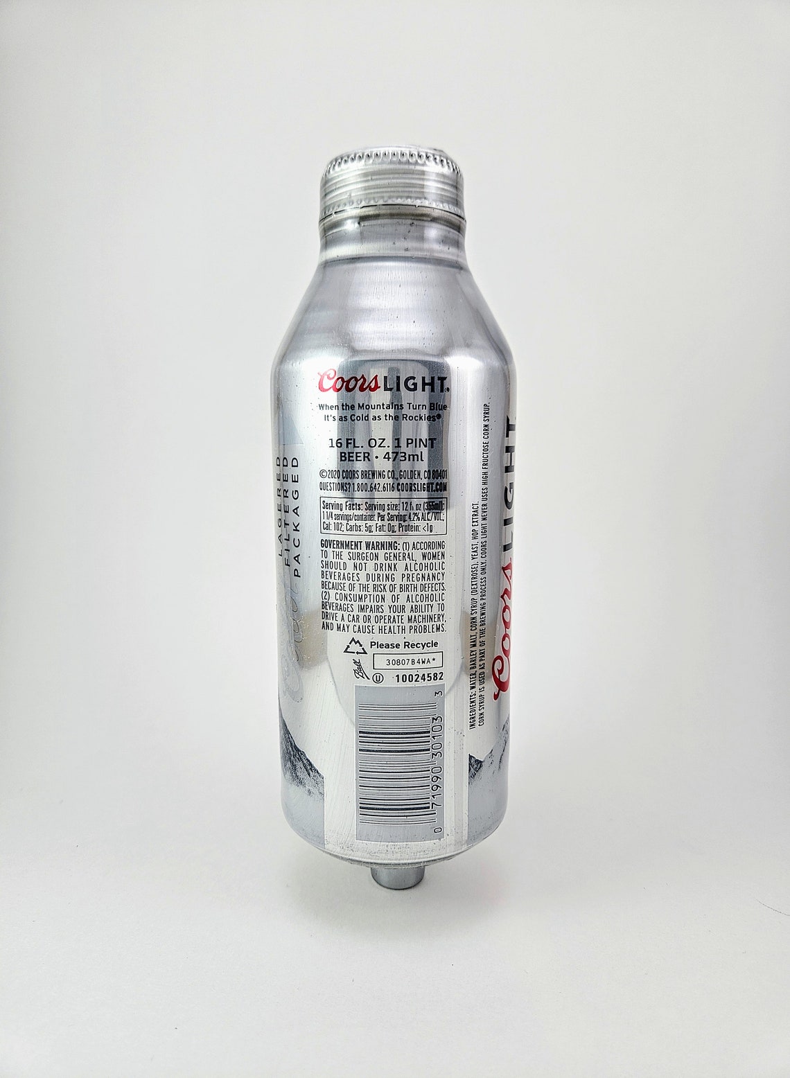 Coors Light Aluminum Beer Bottle Tap Handle. Hardened Epoxy Coated