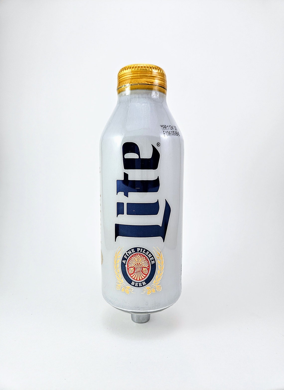 Miller Lite Beer Tap Handle. Aluminum Bottle, Epoxy Coated Kegerator