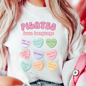 Pilates Valentines Day Shirt, Conversation Hearts tee, funny valentines day tee, Pilates Instructor gift, Pilates outfit, Pilates Lover Tee