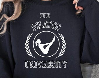 Sudadera de la Universidad de Pilates, sudadera para estudio de Pilates, sudadera para instructor o equipo de Pilates, sudadera universitaria