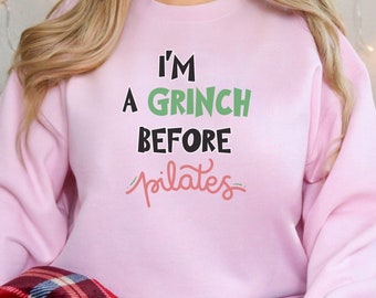 Sudadera navideña divertida de Pilates: Suéter navideño del Grinch