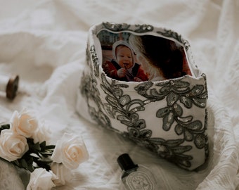 Regalo de bolso de boda personalizado para la madre, regalo de boda para la madre de la novia, regalo de flores de cumpleaños, regalo del día de la madre