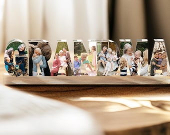 Personalized Grandma Photo Collage Acrylic Block, Grandma Photo Gift, Nana Gift, Gift for Grandma From Grandkids, Grandma Birthday Gift