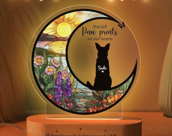 Custom Dog Loss Sympathy Light, Pet Memorial Night Light, Dog Memorial Gift, Loss of Dog Gift, Pet Memorial Gift, Dog Remembrance Gift