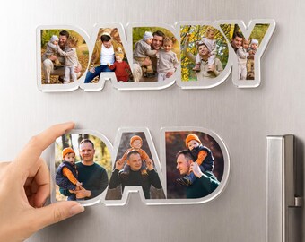 Custom Dad Photo Fridge Magnet, Custom Dad Gift From Kids, Fathers Day Gift, New Dad Gift, Daddy Photo Gift, Gift For Husband