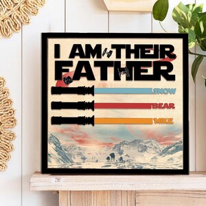 Personalized Dad Sign With Kids Names, I Am Their Father Sign, Father&#39;s Day Gift, Best Dad Gift, Gift For Grandpa, Gift For Dad