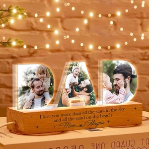 Personalized Dad Night Light, Custom Dad Photo Collage, Father's Day Gift, Gift for Dad, Best Dad Gift, Dad Gift From Kids, Gift For Husband