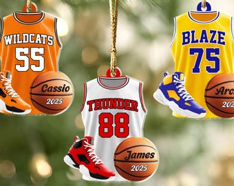 Personalized Basketball Player Ornament, Sport Ornament, Basketball Fan Gift, Basketball Team Gift, Team Christmas Gift, Christmas Decor