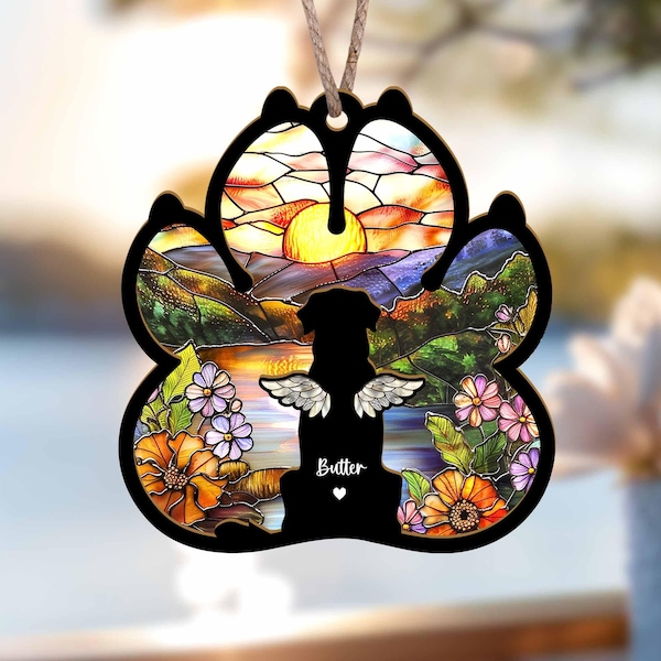 Personalized Dog Loss Sympathy Gift, Custom Dog Memorial Suncatcher, Pet Memorial Gift, Loss of Dog Gift, Dog Remembrance Gift