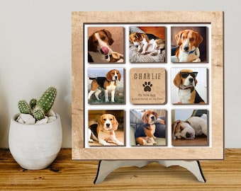 Personalized Dog Memorial Photo Frame, Custom Pet Photo Collage Gift, Pet Memorial Gift, Pet Loss Sympathy Gift, Loss Of Pet Gift