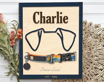 Personalized Pet Memorial Collar Sign, Custom Dog Ear Sign, Loss Of Dog Gift, Pet Memorial Frame, Pet Loss Gift, Pet Sympathy Gift