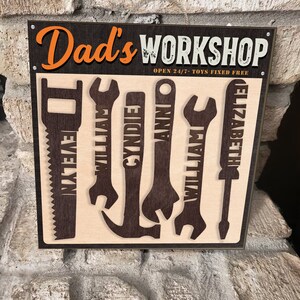 Personalized Mechanic Dad Sign With Kids Names, Custom Handyman Dad ...