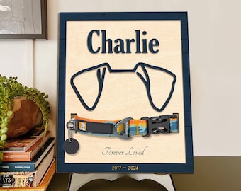 Personalized Pet Memorial Collar Sign, Custom Dog Ear Sign, Loss Of Dog Gift, Pet Memorial Gift, Pet Loss Gift, Pet Loss Sympathy Gift