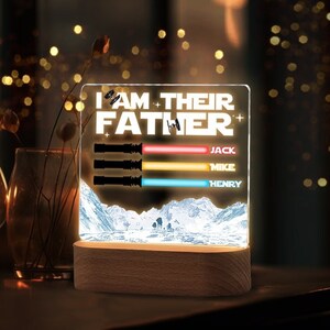 Personalized Dad Night Light With Kids Names, I Am Their Father Gift, Father&#39;s Day Gift, Best Dad Gift, Gift For Husband, New Dad Gift