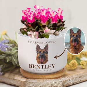 Personalized Pet Memorial Planter, Custom Pet Photo Plant Pot, Dog Memorial Gift, Loss of Dog Gift, Pet Sympathy Gift, Pet Memorial Gift