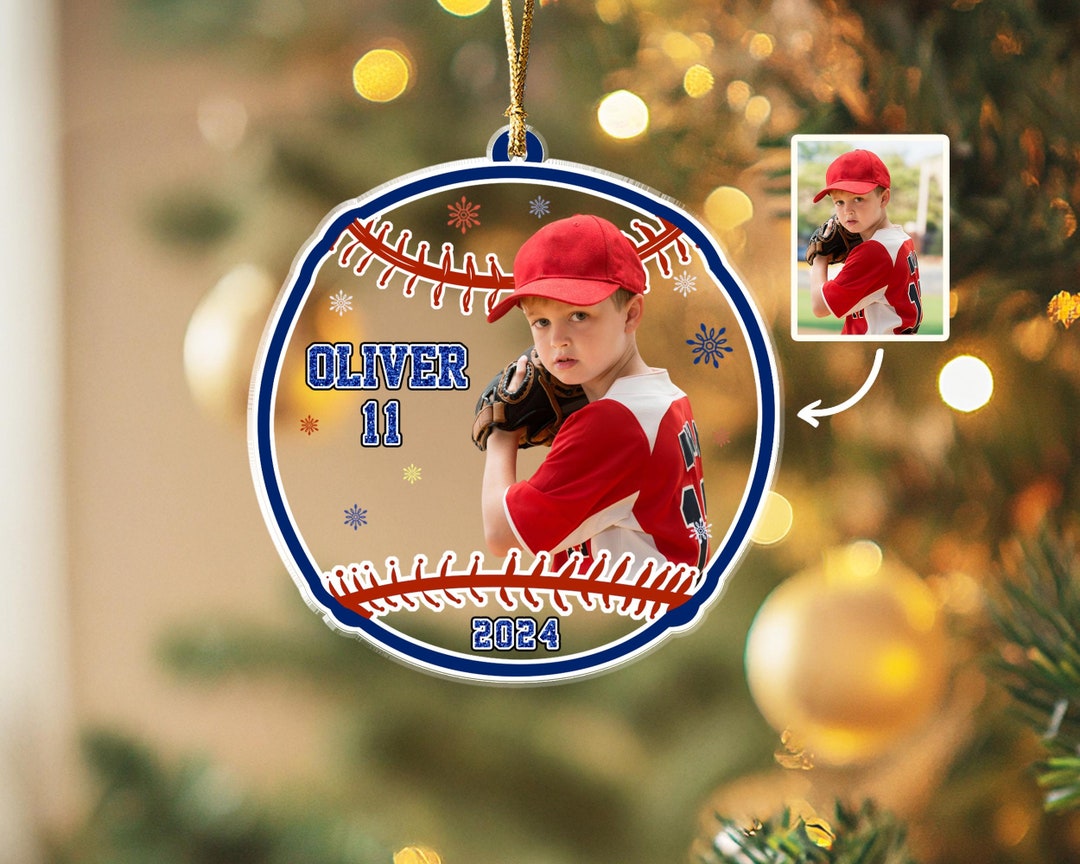 Personalized Baseball Christmas Ornament, Baseball Player Team Gift, Little League, High School Sports Ornament