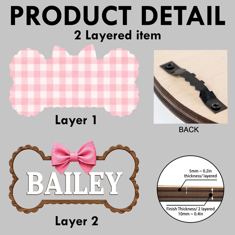 Letrero colgante de madera personalizado con forma de hueso de perro, letrero personalizado con el nombre del perro, decoración para la habitación del perro, regalo para mamás perrunas, regalo para dueños de mascotas, placa con el nombre del cachorro. imagen 4