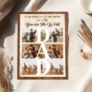 Custom Dad Photo Collage Sign, Custom Dad Photo Gift From Kids, Gift For Dad, Grandpa Gift, Dad Birthday Gift, Best Dad Gift, New Dad Gift afbeelding 8