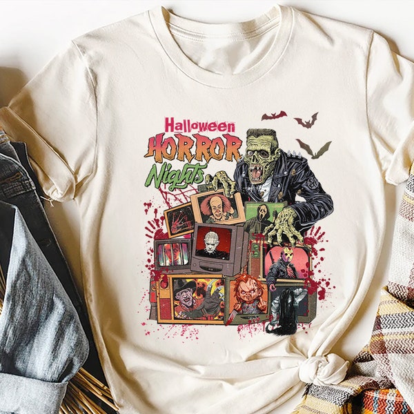 Retro Halloween Horror Nights PNG, Halloween Horror Png, Horror Movies Png, Horror Characters Png, Scary Movies Png, Sublimation Printing