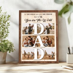 Custom Dad Photo Collage Sign, Custom Dad Photo Gift From Kids, Gift For Dad, Grandpa Gift, Dad Birthday Gift, Best Dad Gift, New Dad Gift afbeelding 5
