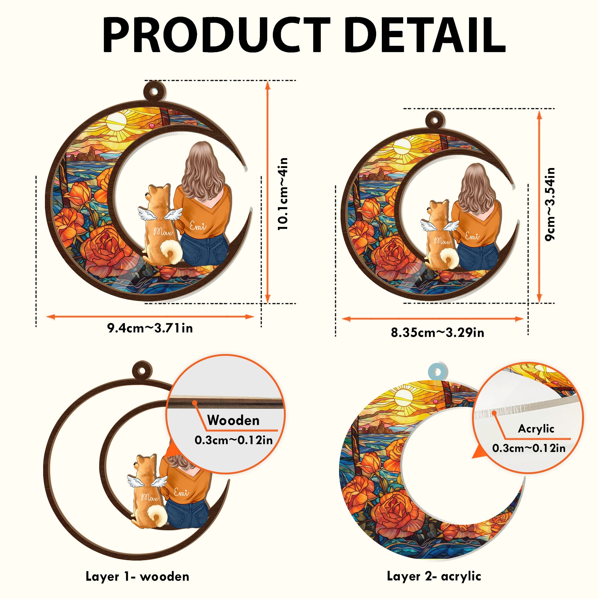 Suncatcher Ornament Custom Photo My Life Is Richer Because You - Memorial  Personalized Win Memorial Pet