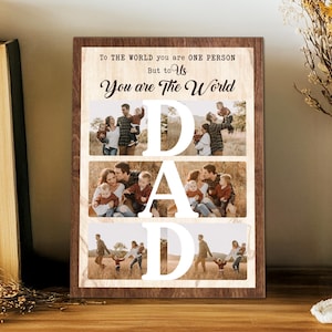 Custom Dad Photo Collage Sign, Custom Dad Photo Gift From Kids, Gift For Dad, Grandpa Gift, Dad Birthday Gift, Best Dad Gift, New Dad Gift 1 Layer