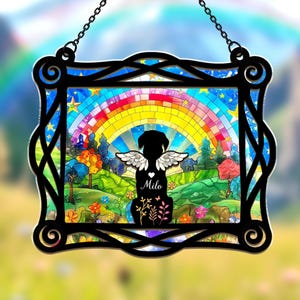 Custom Dog Memorial Suncatcher, Custom Dog Loss Sympathy Suncatcher, Pet Memorial Gift, Loss of Dog Gift, Dog Remembrance Gift, Window Decor