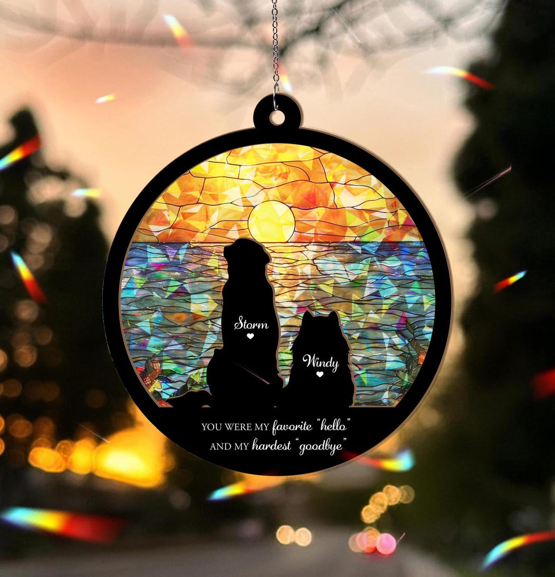 Custom Pet Loss Hologram Ornament, Dog Memorial Gift, Pet Loss Sympathy ...