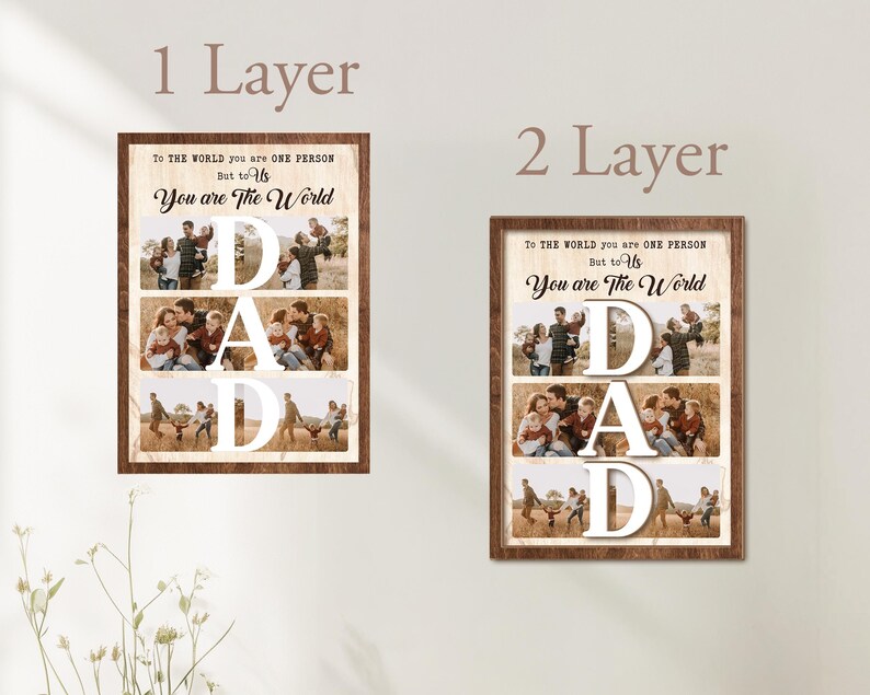 Custom Dad Photo Collage Sign, Custom Dad Photo Gift From Kids, Gift For Dad, Grandpa Gift, Dad Birthday Gift, Best Dad Gift, New Dad Gift afbeelding 2