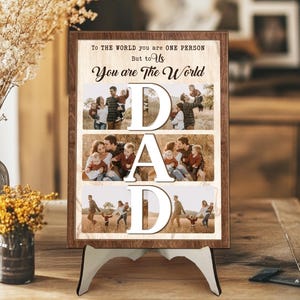 Custom Dad Photo Collage Sign, Custom Dad Photo Gift From Kids, Gift For Dad, Grandpa Gift, Dad Birthday Gift, Best Dad Gift, New Dad Gift afbeelding 3