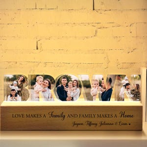 Personalized Family Name Photo Collage Night Light, Family Photo Gift ...
