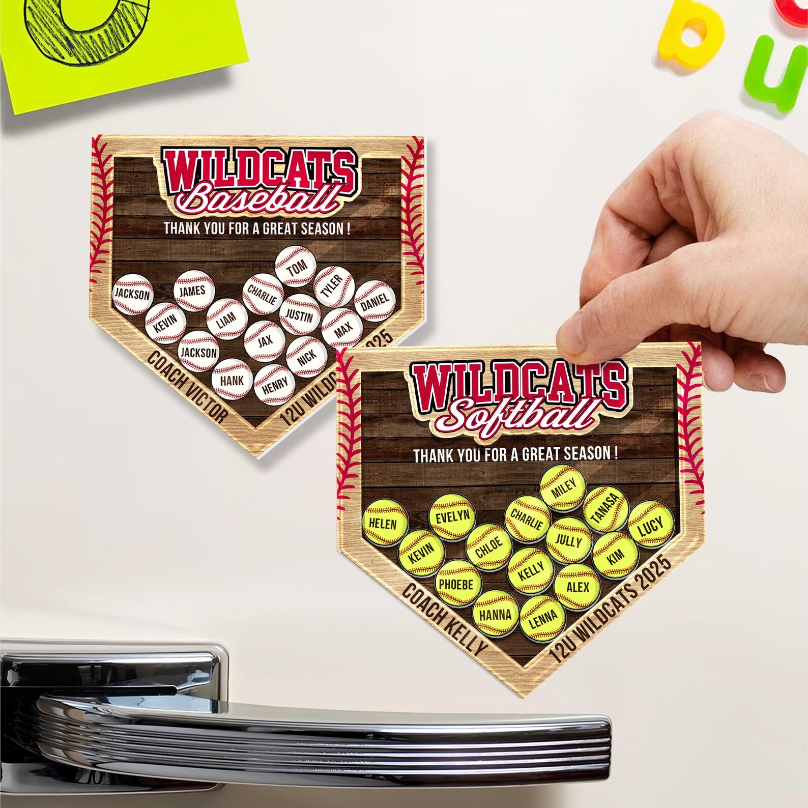 Custom Baseball Shaker Magnet, Custom Softball Coach Gifts, Custom ...