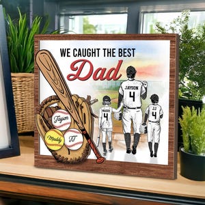 Custom Best Dad Coach Sign, Custom Baseball Dad Gift, Dad Coach Gift, Softball Dad Gift, Father&#39;s Day Gift, Gift For Dad, Gift For Husband