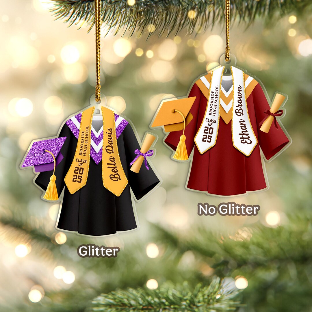 Personalized Graduation Christmas Ornament, Class of 2025 Ornament ...
