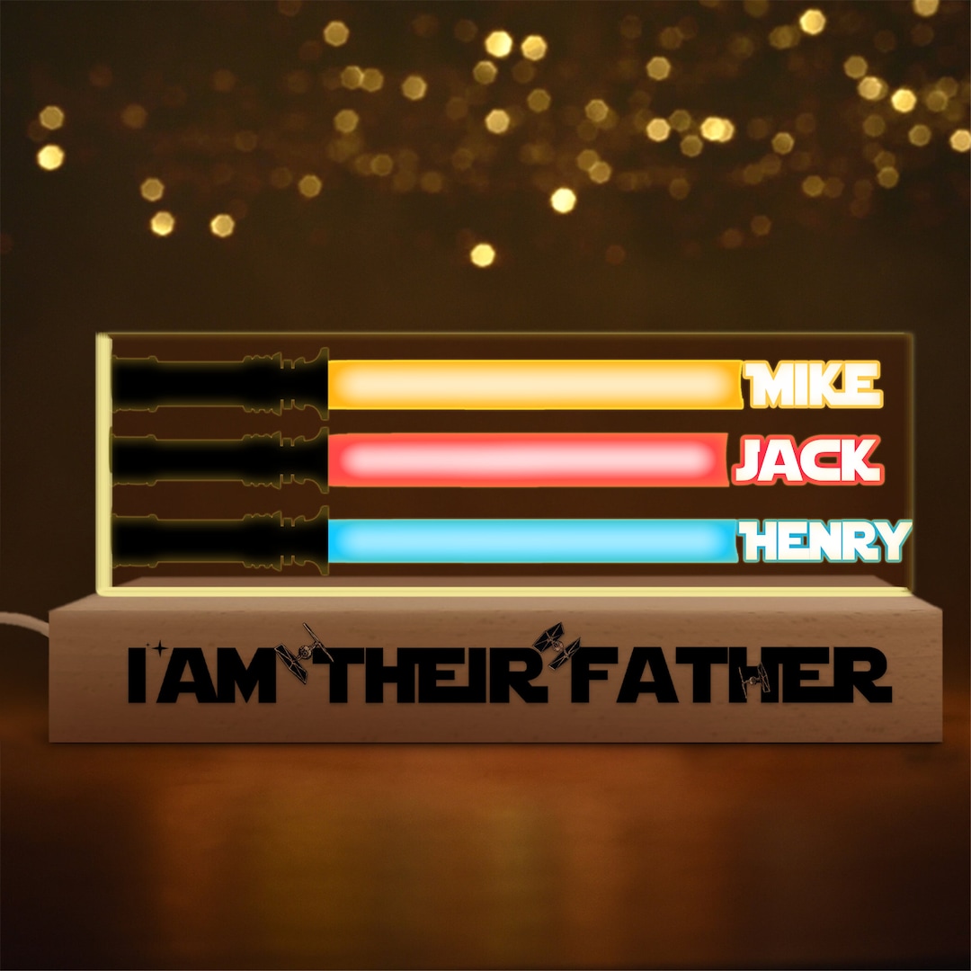 Personalized I Am Their Father Night Light, Custom Dad Night Light With Kids Names, Father's Day ...
