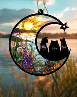 Personalized Loss Of Cats Gift, Custom Cat Memorial Suncatcher, Cat Memorial Gift, Cat Loss Sympathy Gift, Pet Remembrance Gift By Bilumie Designed by Bilumie 3 years on Etsy