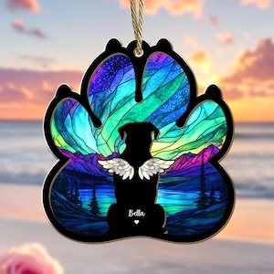 Custom Dog Suncatcher, Custom Pet Memorial Gift, Loss of Dog Gift, Dog Loss Sympathy Gift, Gift For Dog Lovers, Window Hanging