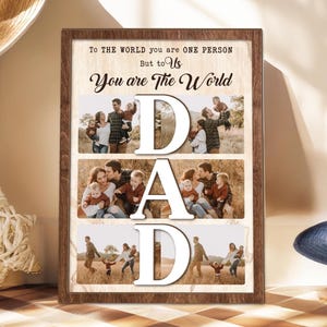 Custom Dad Photo Collage Sign, Custom Dad Photo Gift From Kids, Gift For Dad, Grandpa Gift, Dad Birthday Gift, Best Dad Gift, New Dad Gift 2 Layered