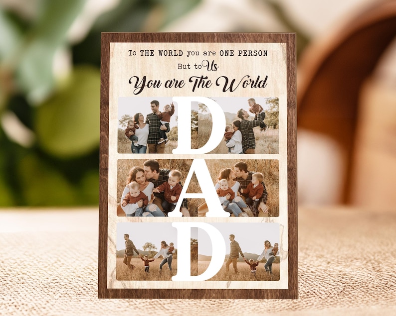 Custom Dad Photo Collage Sign, Custom Dad Photo Gift From Kids, Gift For Dad, Grandpa Gift, Dad Birthday Gift, Best Dad Gift, New Dad Gift afbeelding 6