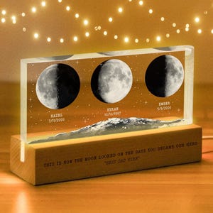Personalized Moon Phase Night Light For Dad, Custom Dad Gift, Father's Day Gift, Gift for Dad, Best Dad Gift, Gift For Husband