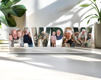 Custom Grandpa Photo Collage Acrylic Block, Dad Photo Gift, Father's Day Gift, Grandpa Birthday Gift, Gift For Grandpa, Gift From Grandkids