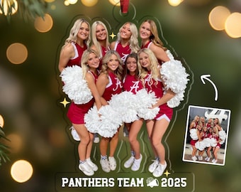 Personalized Cheerleading Christmas Ornament, Custom Sport Photo Ornament, Cheerleading Team Gift, Cheer Team Gift, Christmas Decoration