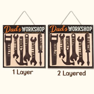 Personalized Mechanic Dad Sign With Kids Names, Custom Handyman Dad ...