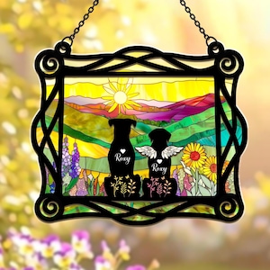 Custom Pet Memorial Suncatcher, Custom Dog Loss Sympathy Gift, Pet Lover Gift, Loss of Pet Suncatcher, Pet Remembrance Gift, Window Hanging